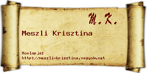Meszli Krisztina névjegykártya